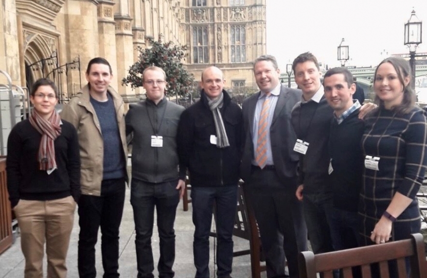 Karl McCartney JP MP with Service Personnel from RAF Waddington on the House of Commons’ Terrace