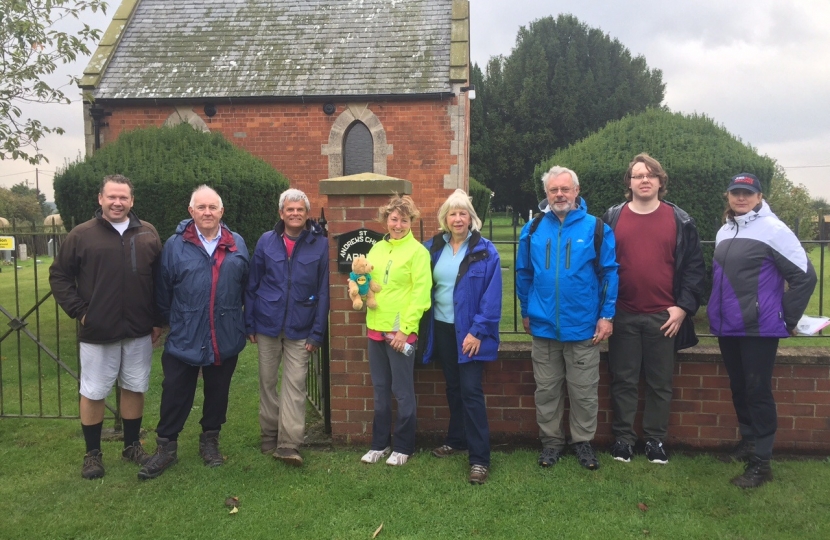 Morning walkers at Apley with the KIDS’ charity teddy bear